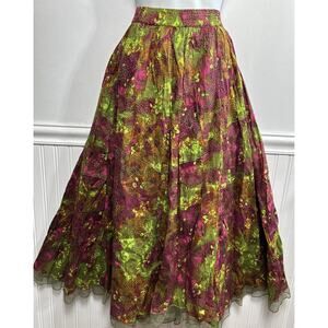 Vintage Take Two Clothing Co Boho Batik Maxi Skirt M Full Gypsy Festival Vibrant